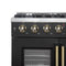 Galiano 36-inch French Door Gas Range and Antique Brass Design, 6 Sealed Burners 83,000 BTU, 5.36 cu.ft. Convection Oven