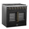 Galiano 36-inch French Door Gas Range and Antique Brass Design, 6 Sealed Burners 83,000 BTU, 5.36 cu.ft. Convection Oven