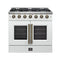 Galiano 36-inch French Door Gas Range and Antique Brass Design, 6 Sealed Burners 83,000 BTU, 5.36 cu.ft. Convection Oven