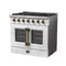 Galiano 36-inch French Door Gas Range and Antique Brass Design, 6 Sealed Burners 83,000 BTU, 5.36 cu.ft. Convection Oven