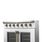 Galiano 36-inch French Door Gas Range and Antique Brass Design, 6 Sealed Burners 83,000 BTU, 5.36 cu.ft. Convection Oven