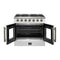 Galiano 36-inch French Door Gas Range and Antique Brass Design, 6 Sealed Burners 83,000 BTU, 5.36 cu.ft. Convection Oven
