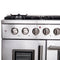 Galiano 48-Inch Freestanding French Door Gas Range, 8 Burners, Griddle, Convection Oven, Energy Efficient