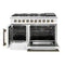 Galiano 48-Inch Freestanding French Door Gas Range, & Antique Brass