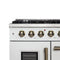 Galiano 48-Inch Freestanding French Door Gas Range, & Antique Brass