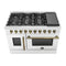 Galiano 48-Inch Freestanding French Door Gas Range, & Antique Brass