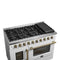 Galiano 48-Inch Freestanding French Door Gas Range, & Antique Brass