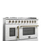 Galiano 48-Inch Freestanding French Door Gas Range, & Antique Brass