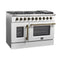 Galiano 48-Inch Freestanding French Door Gas Range, & Antique Brass