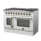 Galiano 48-Inch Freestanding French Door Gas Range, & Antique Brass