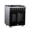 Capriasca 30-Inch Freestanding French Door Gas Range, 4 Burners, Convection Oven, Energy Efficient