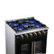 Capriasca 30-Inch Freestanding French Door Gas Range, 4 Burners, Convection Oven, Energy Efficient