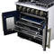 Capriasca 30-Inch Freestanding French Door Gas Range, 4 Burners, Convection Oven, Energy Efficient