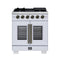 Capriasca 30-Inch Freestanding French Door Gas Range, 4 Burners, Convection Oven, Energy Efficient