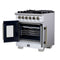 Capriasca 30-Inch Freestanding French Door Gas Range, 4 Burners, Convection Oven, Energy Efficient