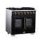 Capriasca 36-Inch Freestanding French Door Gas Range, 6 Burners, Convection Oven, Energy Efficient