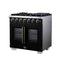 Capriasca 36-Inch Freestanding French Door Gas Range, 6 Burners, Convection Oven, Energy Efficient