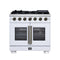 Capriasca 36-Inch Freestanding French Door Gas Range, 6 Burners, Convection Oven, Energy Efficient