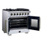 Capriasca 36-Inch Freestanding French Door Gas Range, 6 Burners, Convection Oven, Energy Efficient