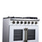 Capriasca 36-Inch Freestanding French Door Gas Range, 6 Burners, Convection Oven, Energy Efficient