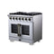Capriasca 36-Inch Freestanding French Door Gas Range, 6 Burners, Convection Oven, Energy Efficient