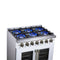 Capriasca 36-Inch Freestanding French Door Gas Range, 6 Burners, Convection Oven, Energy Efficient