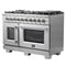 Capriasca 48-Inch Freestanding French Door Gas Range, 8 Burners, Convection Oven, Energy Efficient