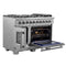 Capriasca 48-Inch Freestanding French Door Gas Range, 8 Burners, Convection Oven, Energy Efficient