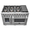 Capriasca 48-Inch Freestanding French Door Gas Range, 8 Burners, Convection Oven, Energy Efficient