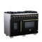 Capriasca 48-Inch Freestanding French Door Gas Range, 8 Burners, Convection Oven, Energy Efficient