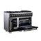 Capriasca 48-Inch Freestanding French Door Gas Range, 8 Burners, Convection Oven, Energy Efficient