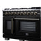 Capriasca 48-Inch Freestanding French Door Gas Range, 8 Burners, Convection Oven, Energy Efficient
