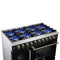 Capriasca 48-Inch Freestanding French Door Gas Range, 8 Burners, Convection Oven, Energy Efficient