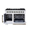 Capriasca 48-Inch Freestanding French Door Gas Range, 8 Burners, Convection Oven, Energy Efficient