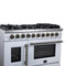 Capriasca 48-Inch Freestanding French Door Gas Range, 8 Burners, Convection Oven, Energy Efficient
