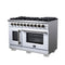 Capriasca 48-Inch Freestanding French Door Gas Range, 8 Burners, Convection Oven, Energy Efficient