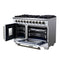 Capriasca 48-Inch Freestanding French Door Gas Range, 8 Burners, Convection Oven, Energy Efficient