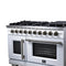 Capriasca 48-Inch Freestanding French Door Gas Range, 8 Burners, Convection Oven, Energy Efficient