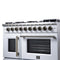 Capriasca 48-Inch Freestanding French Door Gas Range, 8 Burners, Convection Oven, Energy Efficient