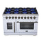Capriasca 48-Inch Freestanding French Door Gas Range, 8 Burners, Convection Oven, Energy Efficient