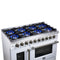 Capriasca 48-Inch Freestanding French Door Gas Range, 8 Burners, Convection Oven, Energy Efficient