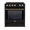 Leonardo Espresso 30-Inch Slide-In Induction Range, Convection Oven, 5 Cooking Zones, Touch Control Panel
