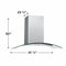 42" Glass Canopy Island Hood