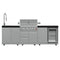 Bulnes 30-Inch BBQ, 60,000 BTU, 3 Burners with Sear & Rotisserie Infrared Burners, Outdoor Kitchen with 1.8 cu.ft. Beverage Center & Granite Countertops
