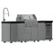 Bulnes 30-Inch BBQ, 60,000 BTU, 3 Burners with Sear & Rotisserie Infrared Burners, Outdoor Kitchen with 1.8 cu.ft. Beverage Center & Granite Countertops