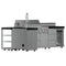 Bulnes 40-Inch BBQ, 95,000 BTU, 5 Burners, Sear & Rotisserie Infrared with Side Burner, Outdoor Kitchen with 1.8 cu.ft. Beverage Center & Granite Countertops