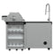 Bulnes 40-Inch BBQ, 95,000 BTU, 5 Burners, Sear & Rotisserie Infrared with Side Burner, Outdoor Kitchen with 1.8 cu.ft. Beverage Center & Granite Countertops