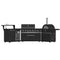 All’Aperto 87,600 BTU Outdoor Kitchen, 4 Burners, Infrared Burners, Side Burner, Sintered Stone Countertops, Gas Pizza Oven, Sink Module, Bar & Beverage Center