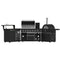 All’Aperto 87,600 BTU Outdoor Kitchen, 4 Burners, Infrared Burners, Side Burner, Sintered Stone Countertops, Gas Pizza Oven, Sink Module, Bar & Beverage Center