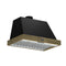 Vittorio 36-Inch Wall Mount Range Hood, with Antique Brass Trim, 424 CFM Airflow, Dishwasher-Safe Baffle Filters, Remote Control, 3-Speed Fan, Bright LED Lighting.